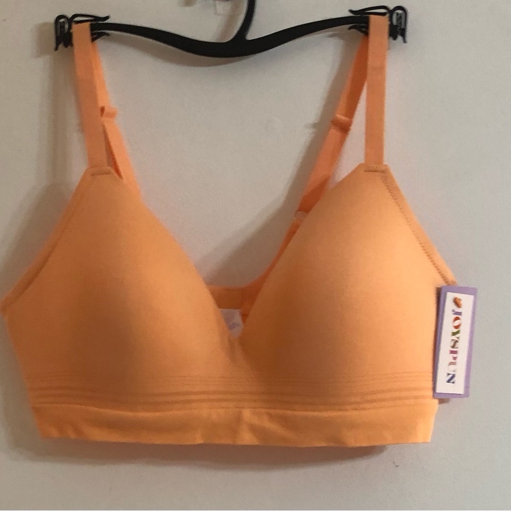 Women’s bra seamless wire free V-neck peach cobbler.XXL
